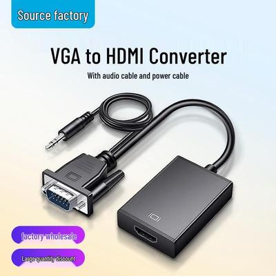 VGA To HDMI Converter with Oxygen-Free Copper Core for HD Monitor/Projector
