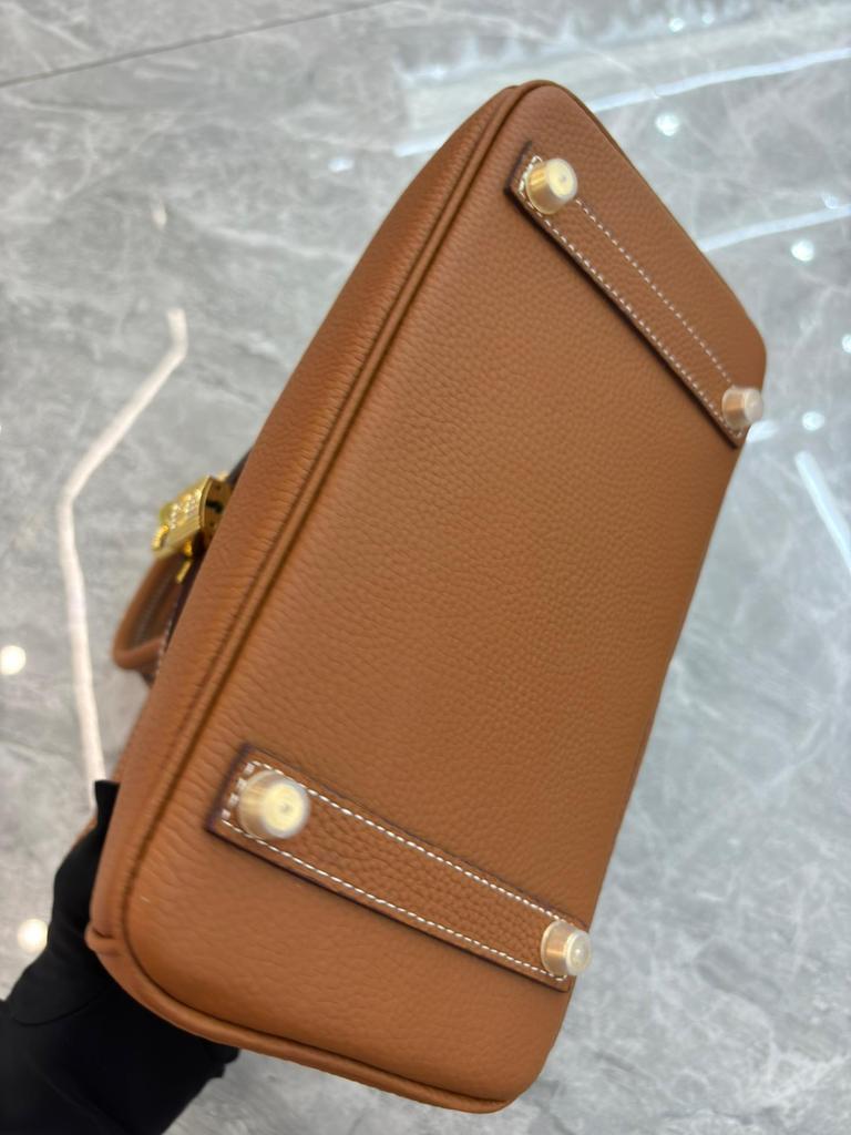 Large-capacity Litchi Pattern Togo Gold and Silver Diamond Genuine Leather Top-grain Cowhide Fashionable and Versatile Single-shoulder Handbag