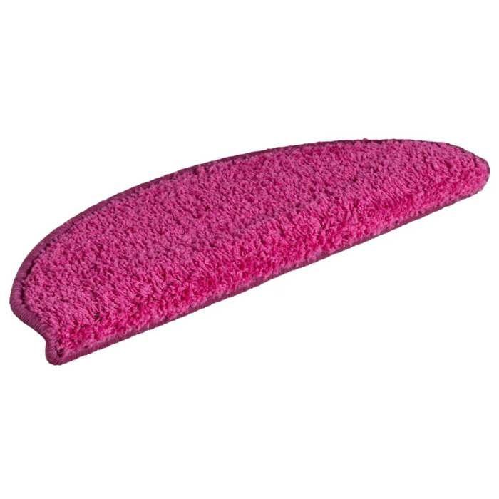 VidaXL Tapis d'escalier 15 pièces 65 x 21 x 4 cm Rose Demi-rond Grand 322381