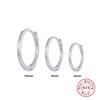 S925 Sterling Silver Fashion Ins Multi-Size 6/8/10 Mm Three Glossy Basic Set Earrings Earrings