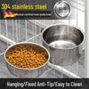 304 Stainless Steel Anti-Spill Hanging Pet Food Bowl for Cages