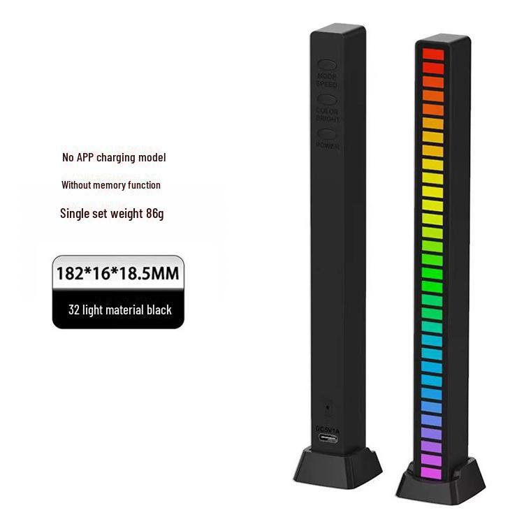 Bluetooth Voice-Controlled RGB Sensor LED Light Bar - Music Rhythm & Atmosphere Light for Desktop or Car.