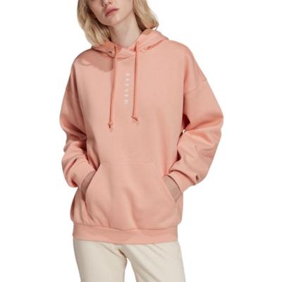 Originals Logo Print Kangaroo Pocket Hoodie Women Tops Pink HC1672