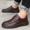Men's Leather Shoes Handmade Lace Up Casual Shoes Flats Walking Shoes