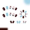 24Pieces Press On Nail Polkas Dot Blue Star Pattern Friendly ABS Artificial Nail French Tips For Daily Use