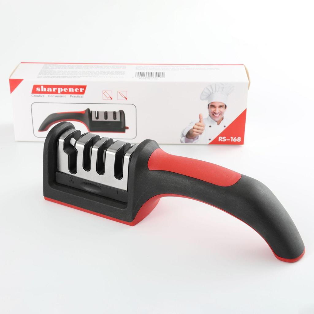 Multipurpose Handheld Kitchen Knife Sharpener with Quick 3-4 Stage Grinding