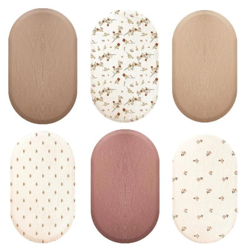 Unisex Bebek Müslin Beşik Çarşafı Fitted Beşik Çarşafı Beşik Yatağı için 32,3x16,9x3,9 inç Nötr Müslin Gazlı Bez Beşik Yatak Çarşafı