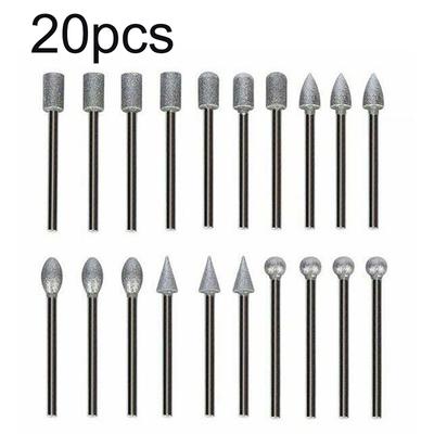 Glass Burr Drill Bits Ceramics Rotary Tools Grinding Supplies 3mm Shank