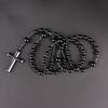 Antique Religious Catholic Necklace Prayer Beads Rosary Necklace Catholic for Cross Religious Holy Soil Prayer String