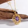 Colored Jewelry S925 Silver Inlaid Natural Amethyst Necklace Women'S Jewelry Pendant