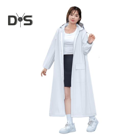 Impermeable con capucha Impermeable EVA Cierre de cremallera con botones Reutilizable Adultos Ultraligero Impermeable Grueso Portátil Exterior Viaje Chaqueta de lluvia Poncho Ropa de lluvia