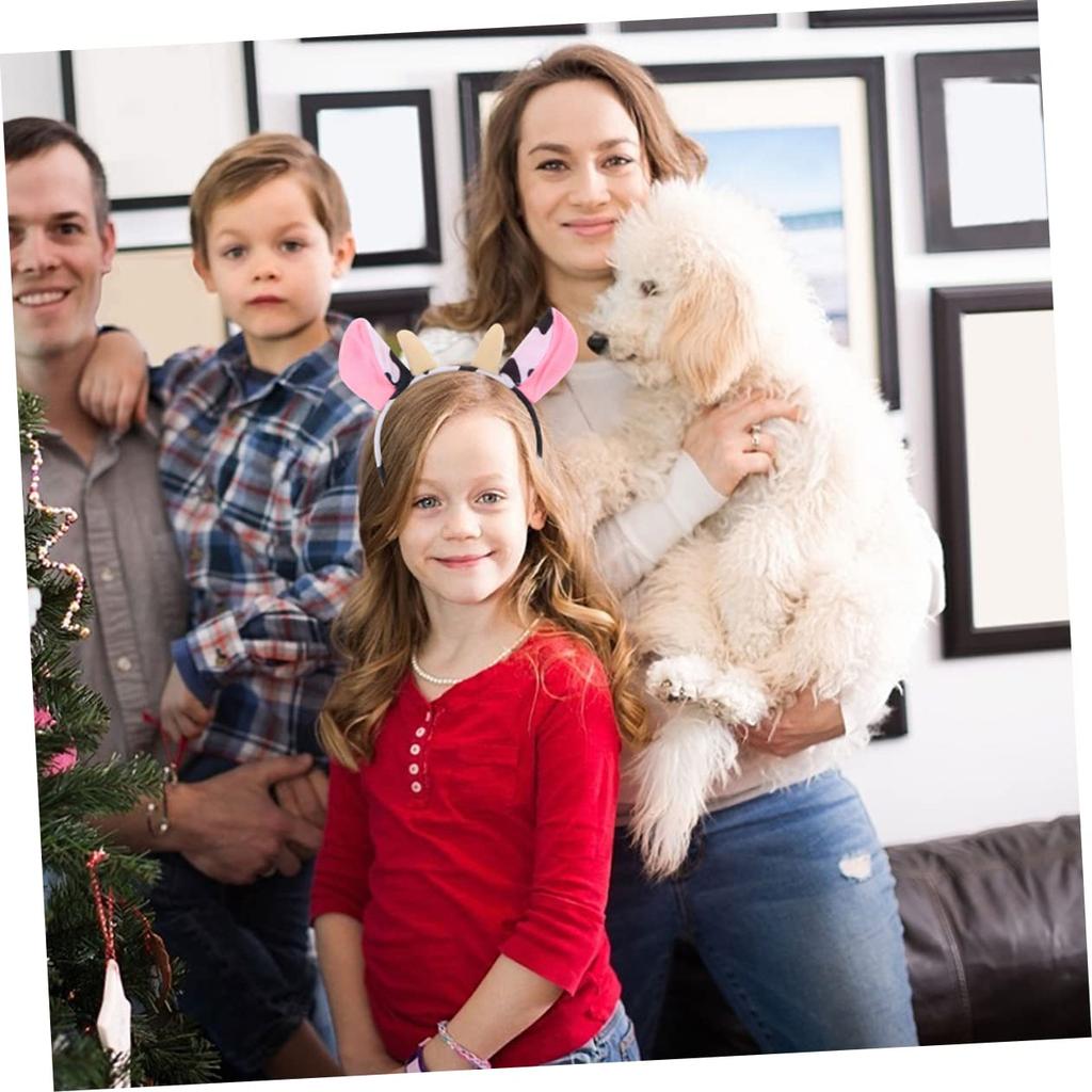 Kuh Stirnband Tier 4 Stück Kuh Hut Stirnband Kinder Maskerade Erwachsene Party Kostüm Zubehör Set Lustige Kuh [Beaupretty]