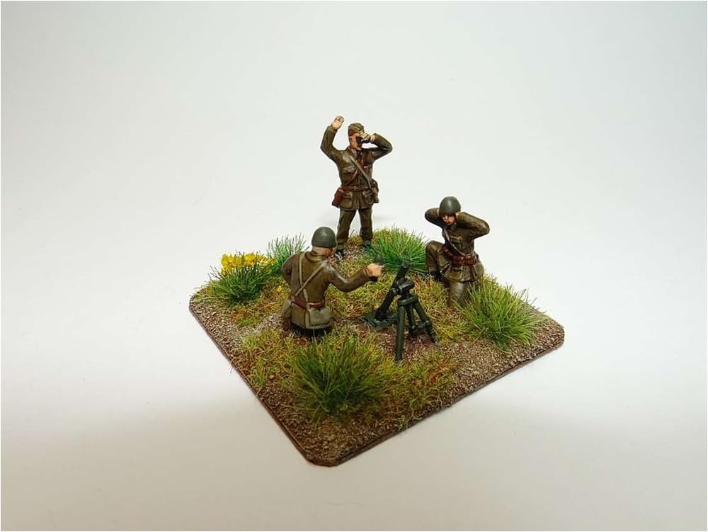 FTF 1/72 Scale Polish Mortar and Machine Gun Set (3 Each) with 15 Soldiers, Plastic Model Kit PF72027