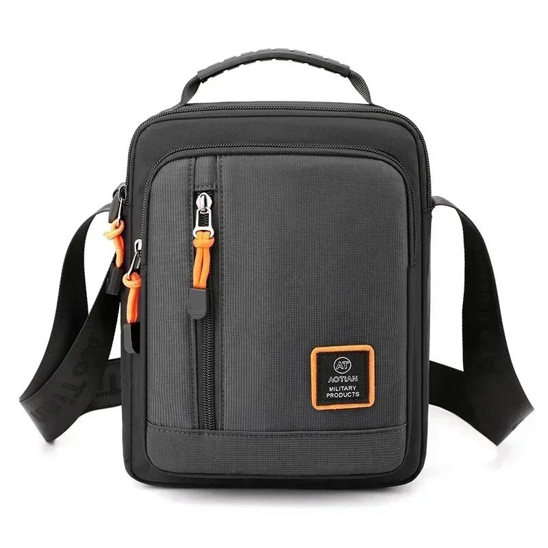 Moda 3 camadas dos homens pequena bolsa de ombro alta qualidade durável náilon masculino bolsa portátil saco do mensageiro aleta mini cintura saco