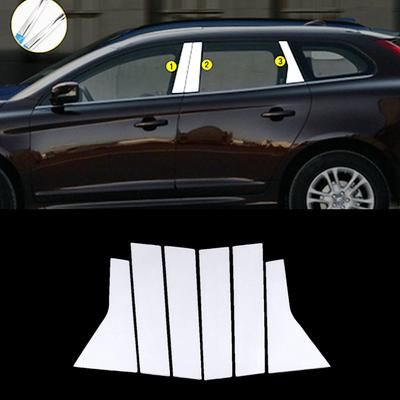 Für Volvo XC60 AU 2008-2017 Chrom Fenster BC Säulenleiste Abdeckung Trim Edelstahl Auto Center Säulen Aufkleber