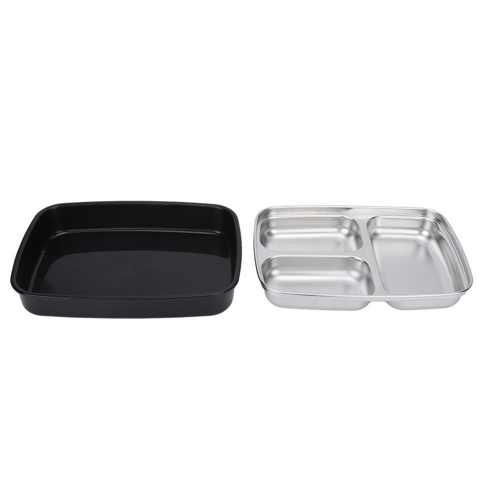 3 Compartment Insulated Lunch Box 304 Stainless Steel Food Storage Container  For Picnics