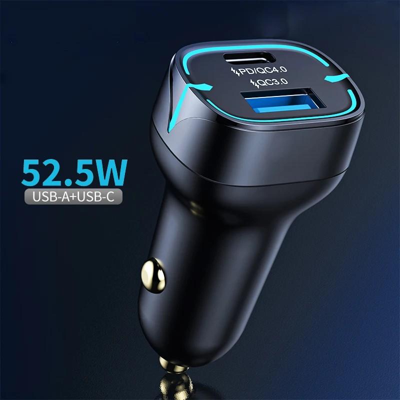 

G10 Type-C+USB PD 30W+22.5W Fast Charging Adapter for 12-24V Car Charger