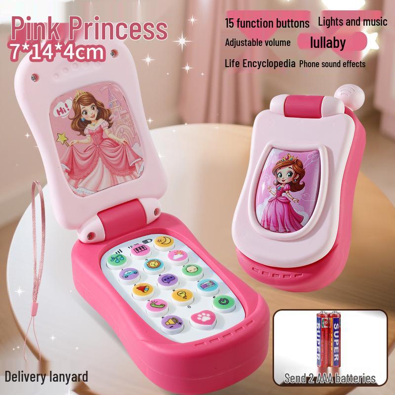 Children's Multifunctional Educational Music Phone Toy with Cartoon Lights