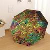 1pc mosaic colorful Pattern Umbrella  Automatic Opening and Closing Umbrella, High quality Umbrella, Ideal Gift for Her 157