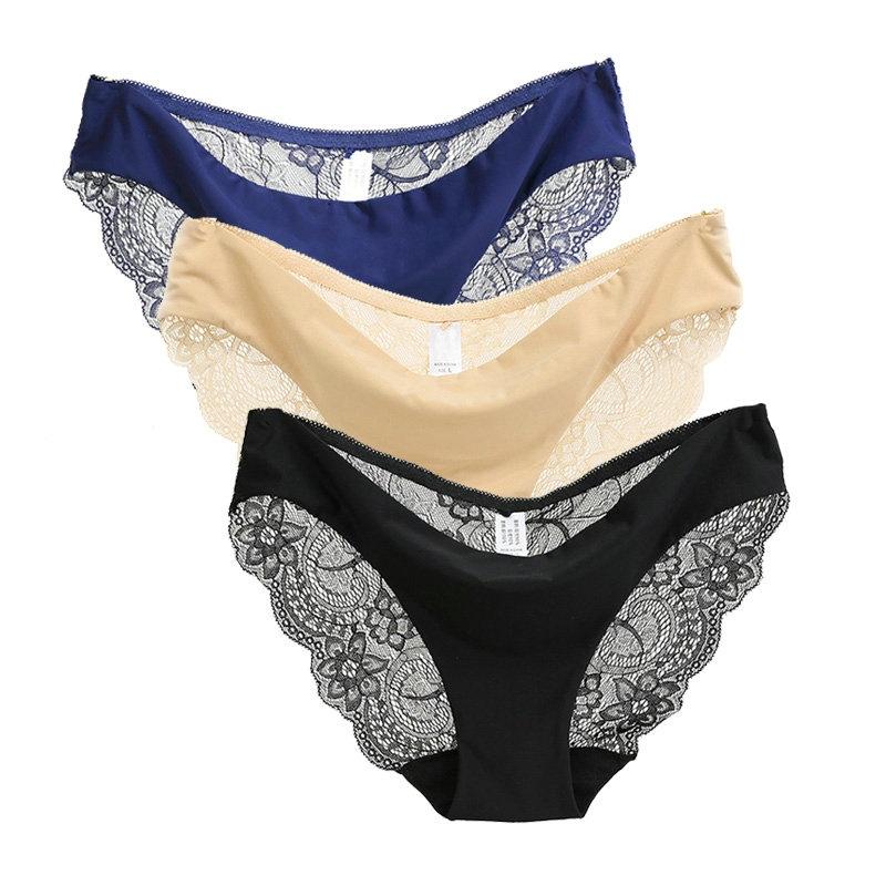 Frauen Spitze Höschen Nahtlose Baumwolle Höschen Hohl Slips Unterwäsche 3 teile/los