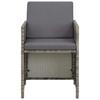 5 Piece Garden Dining Set with Cushions Poly Rattan Grey