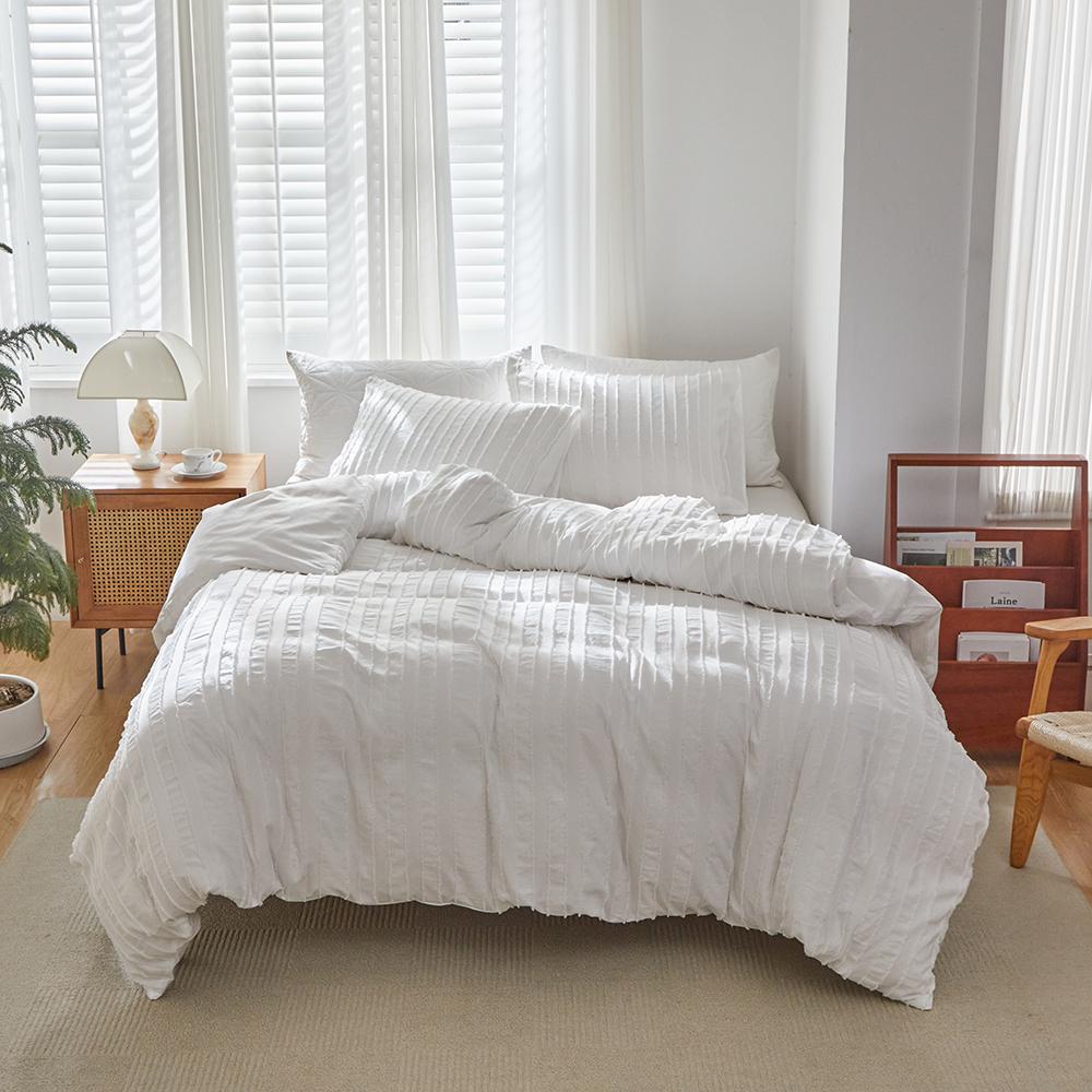 Bohemian Style Solid Color Quilt Cover Sets Skin Safe Non-Irritating Bedding Soft & Durable Classic Style for Bedroom Decoration