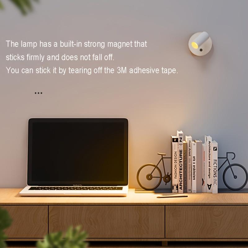 A Wireless LED Wall Lamp: Rechargeable Battery Desk Lamp, Stepless Dimming In 3 Colors, Modern Metal Design, USB Power Supply, Touch Operation