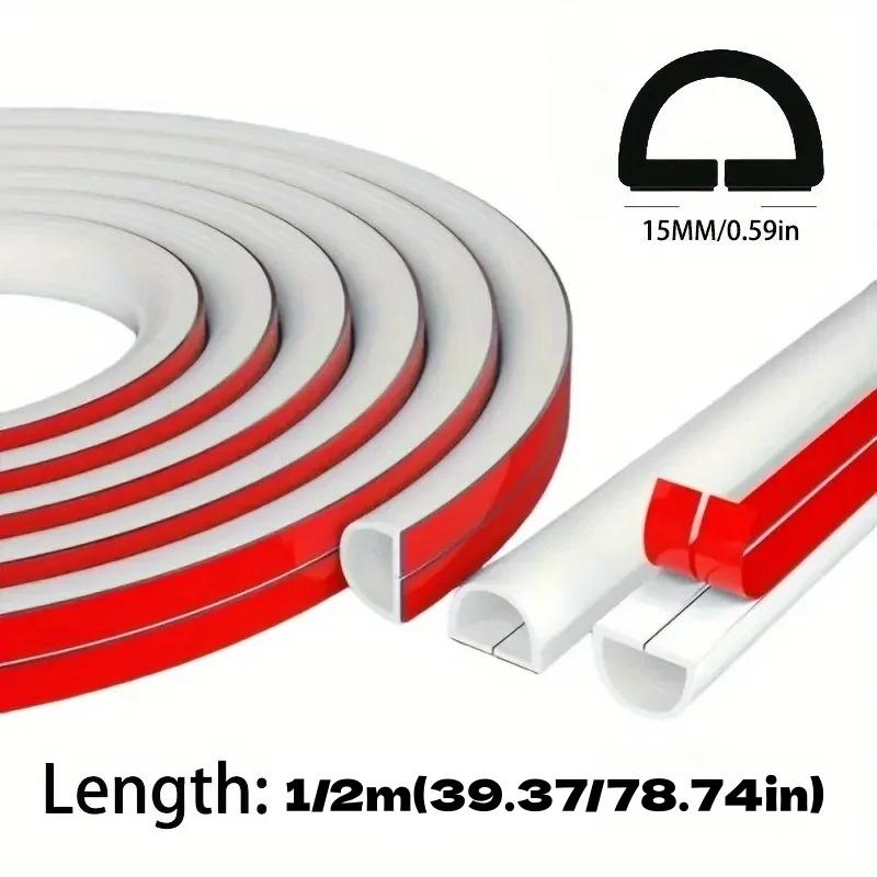 1pc 39.37/78.74in Self-Adhesive Floor Wire Protector - Anti-Kick Flexible Cable Cover , Office & Home Cord Management Solution