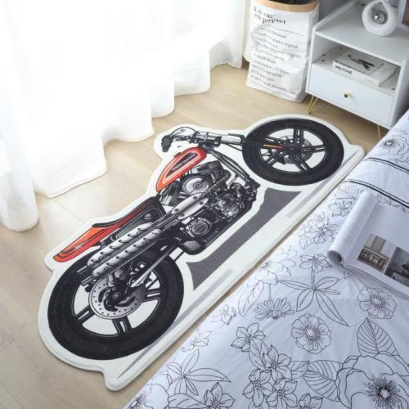 Home bedroom carpet irregular motorbike shape carpet fashion personality lambswool bedroom non-slip carpet