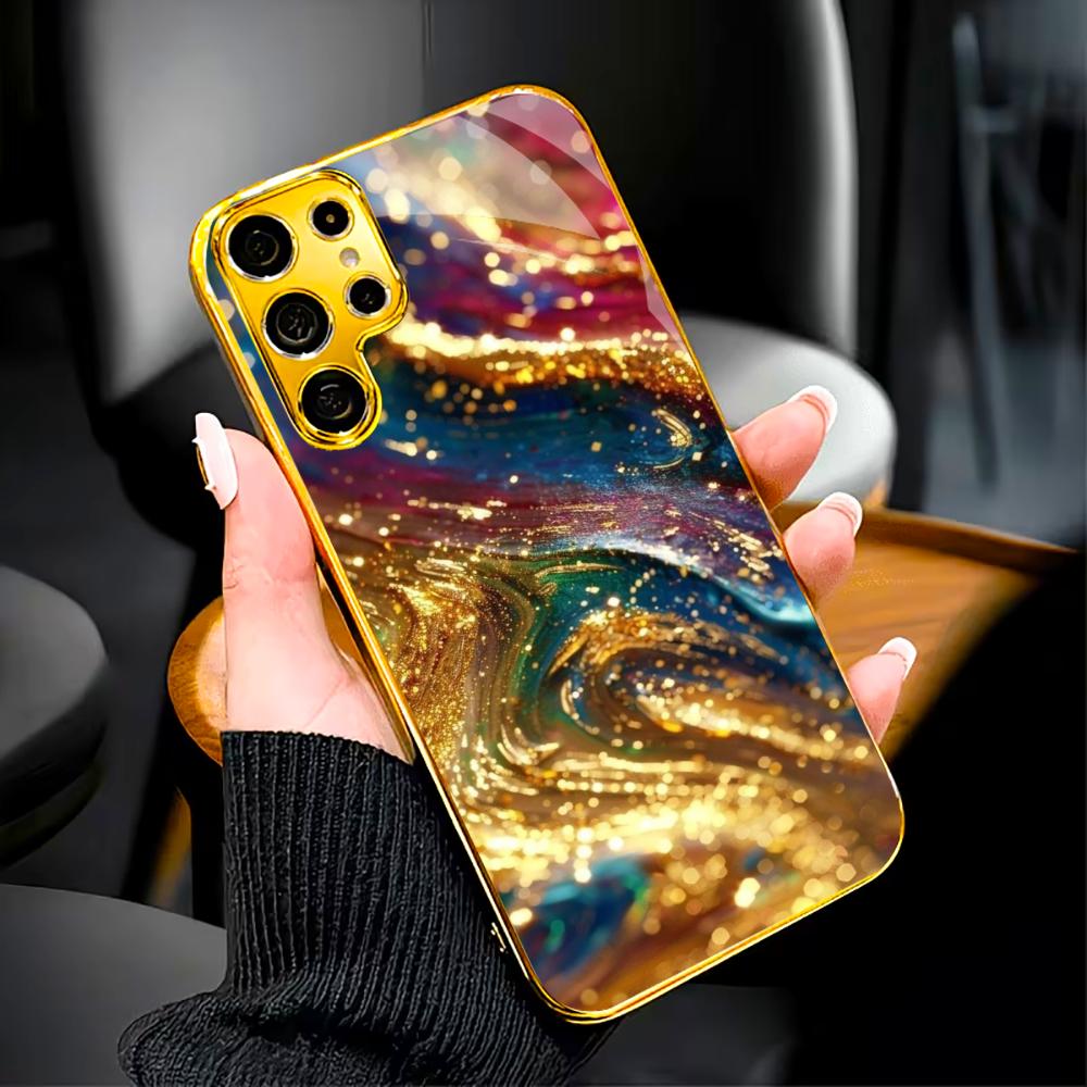 New Model Atmosphere Simplicity High-end Electroplating Glass PhoneCase for Samsung Galaxy S26 S25 S24 S23 S22 S21 FE,Ultra,Plus
