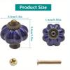 8pcs Cobalt Blue Ceramic Knobs, Pumpkin Cabinet Knobs, Vintage Dresser Knobs, Vintage Drawer Pulls with Screws for Closet Drawers Cupboard Cabinets