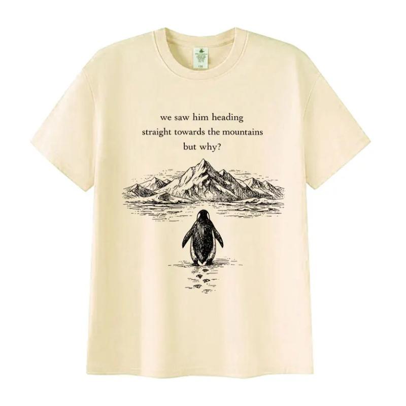 Nihilist Penguin Why Funny Meme Fans Gift T Shirt Men Women Vintage Fashion Oversized T-shirts High Quality Cotton T-shirt