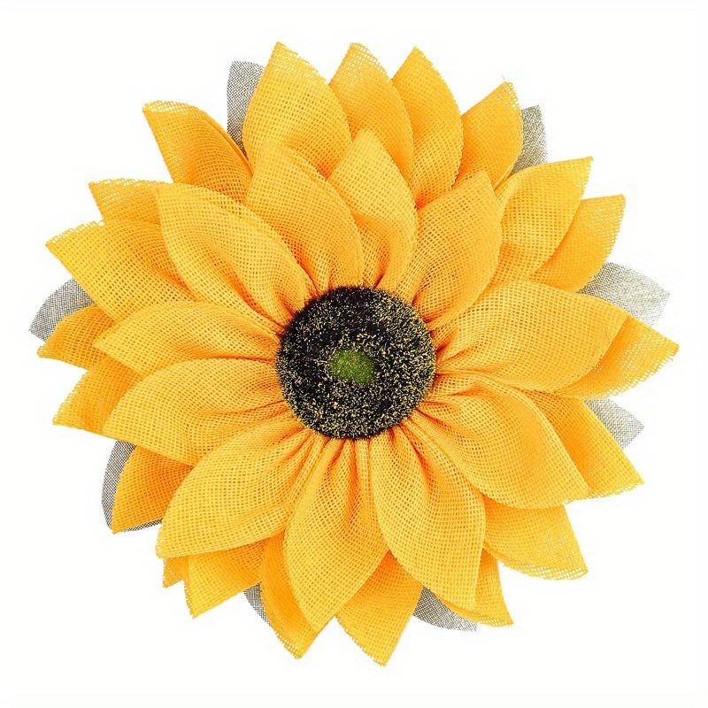 

Sunflower Wreath Front Door Decor Cloth Fabric Wall Hanging Decoration Sunflower Thanksgiving Day 2024 Household Craft Ornaments 1pc