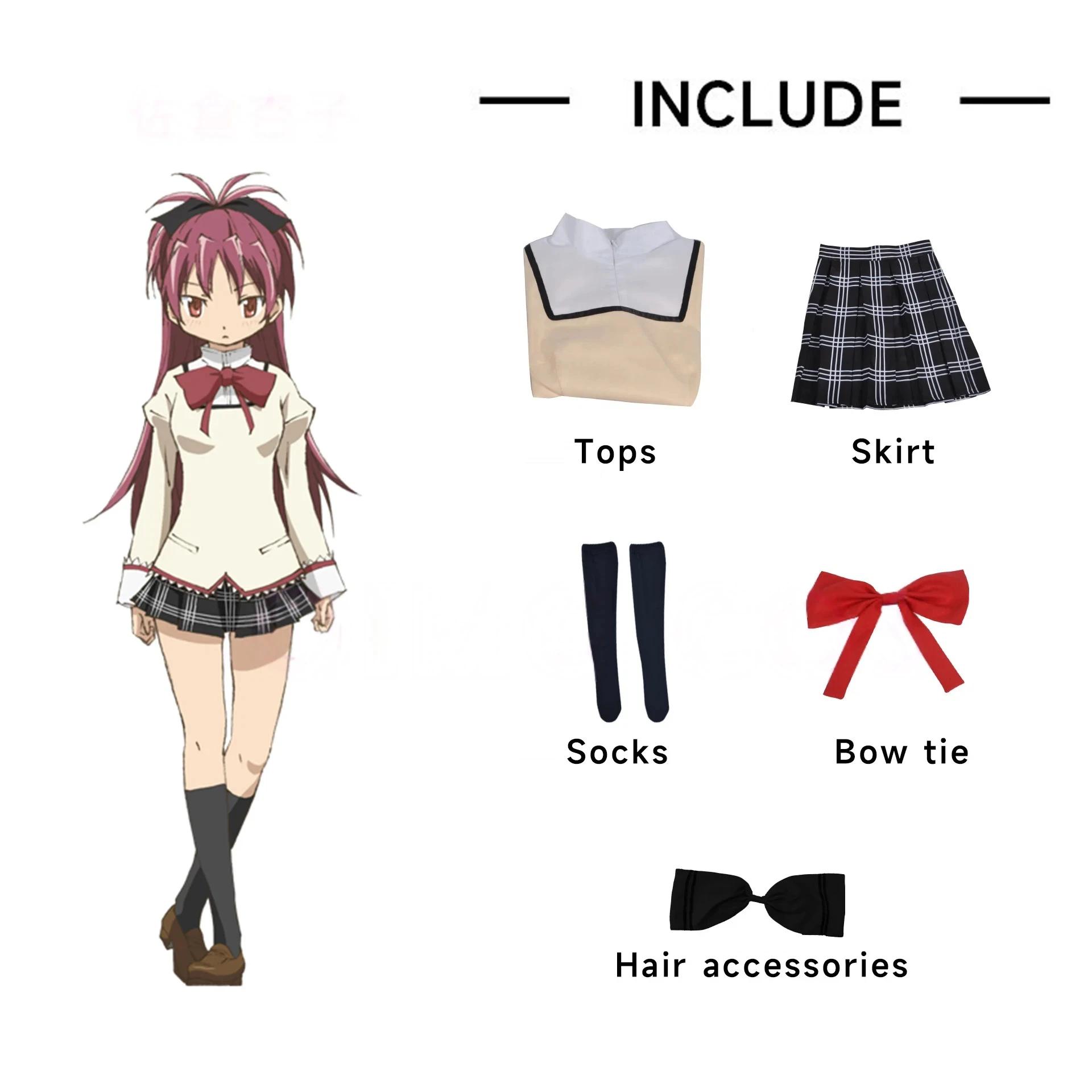 Kaname Madoka Akemi Homura Cosplay Kostuum Schooluniform Puella Magi Madoka Magica Volwassen Anime Halloween Kostuums Vrouwen Spel M black