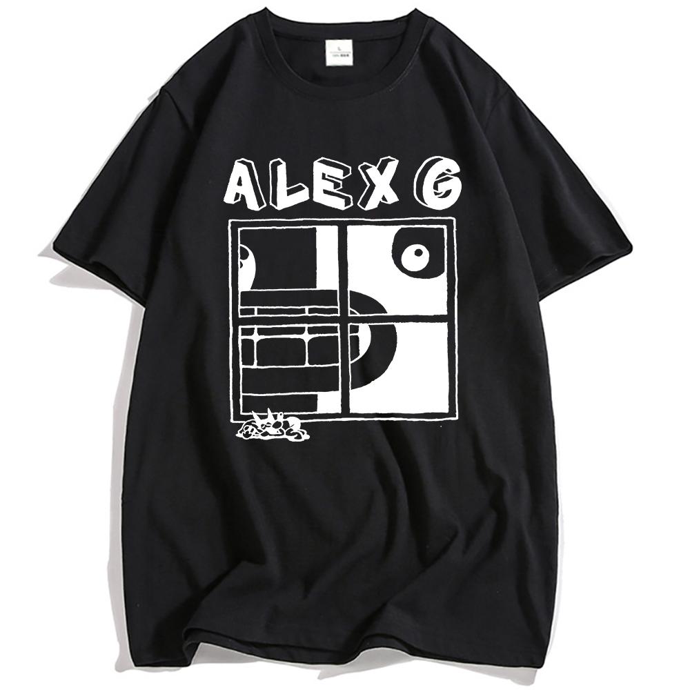 ALEX G Tričko s oknem Světlomety Album Potisk Trička Léto Krátký rukáv Volné Tričko O-výstřih Móda Pánské Dámské Oblečení