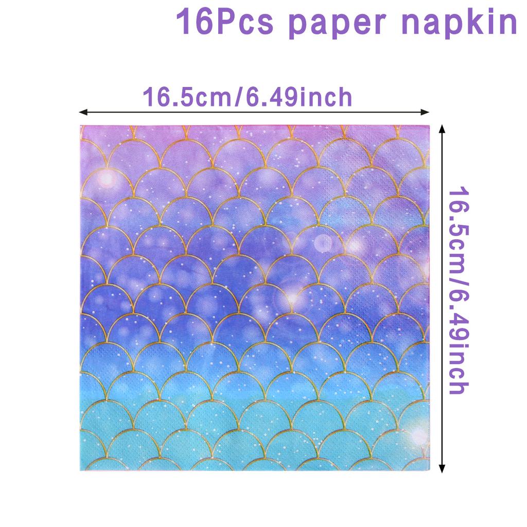 Mermaid Theme Birthday Party Decor Mermaid Disposable Tableware Paper Plates Cup Tablecloth For Girl Mermaid Party Decoration