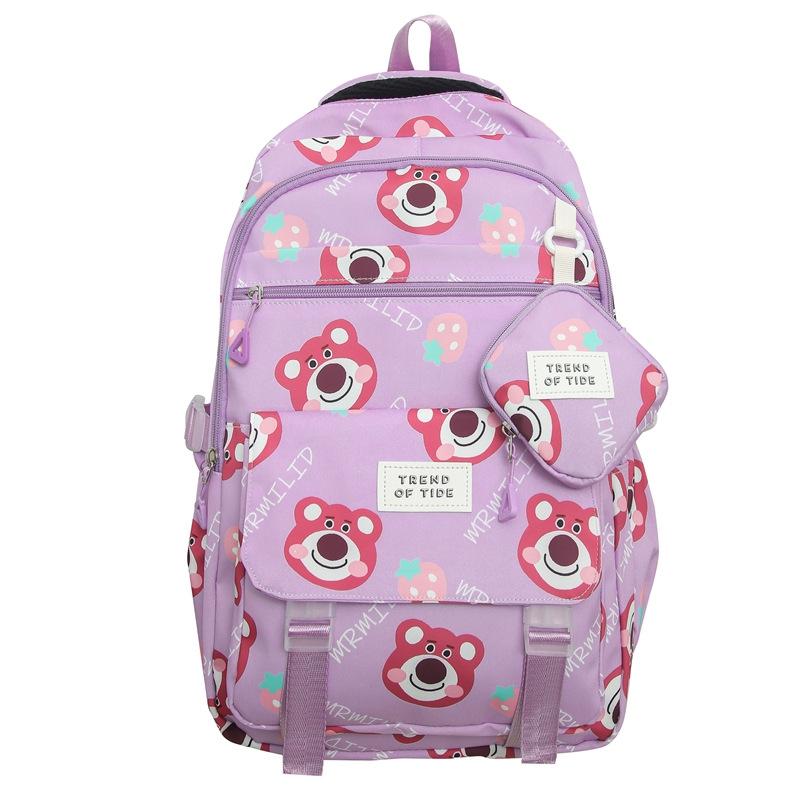 Schoolbag Large Capacity Versatile Backpack 1011 New Cute Printed Fresh and Sweet Backpack ins Nylon Student School Bag