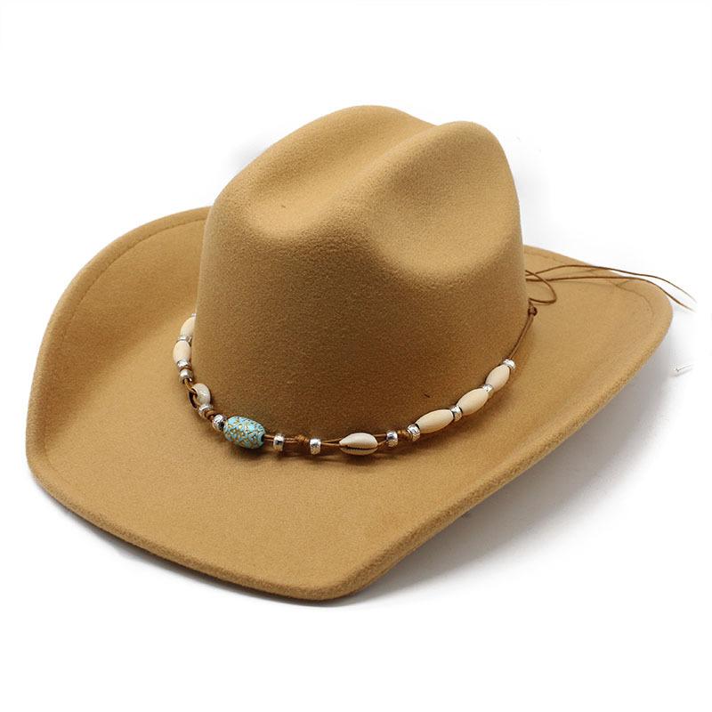 Ethnic Style Western Cowboy Hat Men'S And Women'S Woolen Top Hat Ethnic Style Tibetan Cowboy Hat