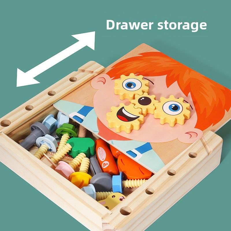 Box Smiling Screw Nut Combination Set Kids Disassemble And Assemble Toys Puzzle