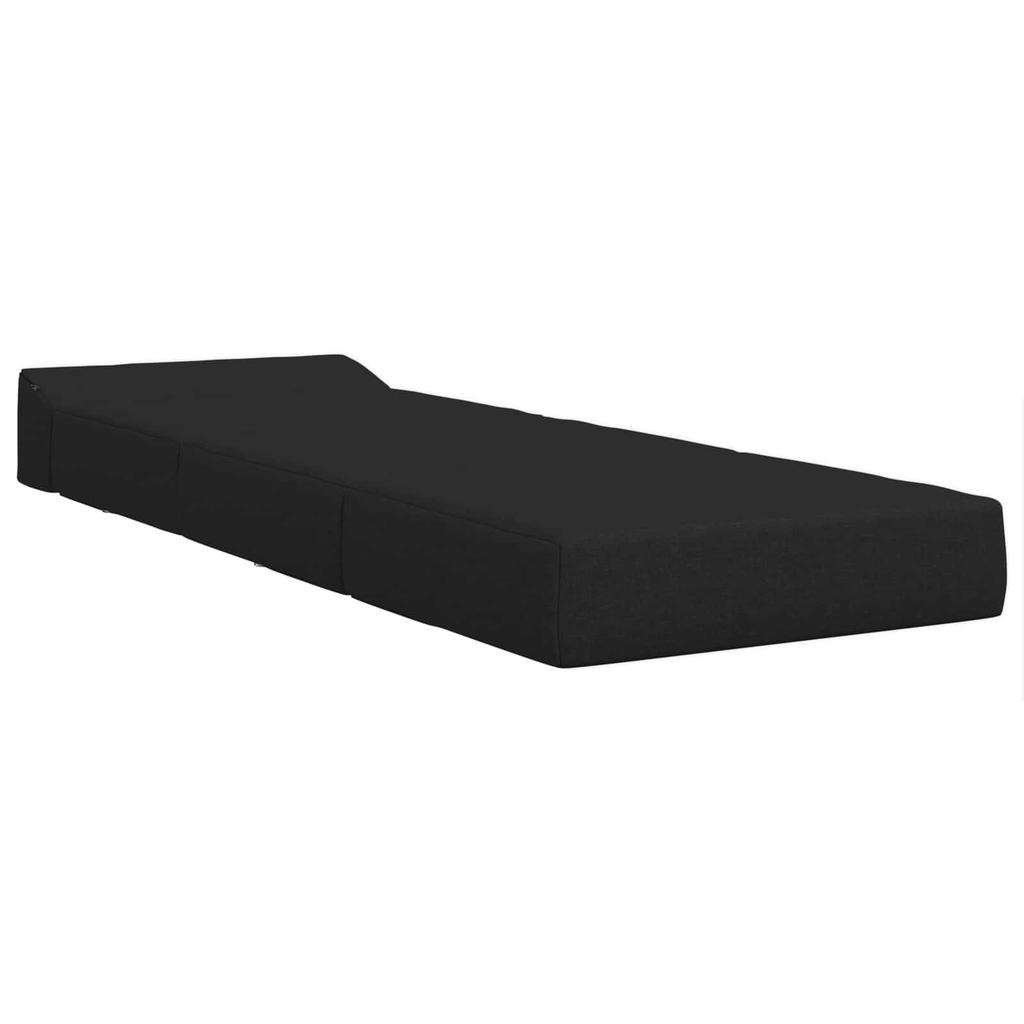 Folding Sofa Bed Black 200 x 70 x 15 cm Fabric