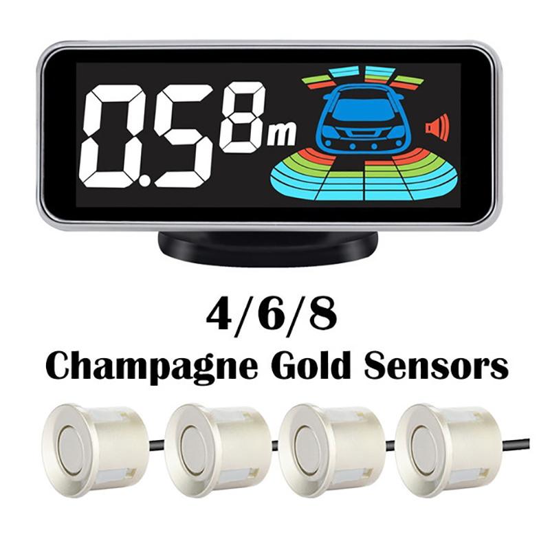 Multiple Radar Parking Sensor Kit Backlight Parktronic LED Display System Backup Monitor Detector Assistant 4/6/8 Sensor Alarm
