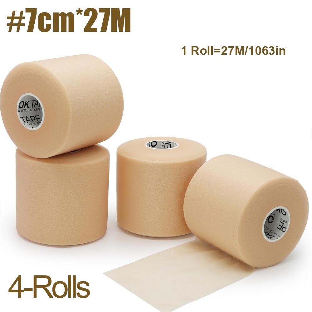 4 Rollen Athletisches Vorbandagen-Wickelband, Schaumstoff-Unterwickelband, Sportliches Vorwickelband für Haare, Knöchel, Handgelenke, Knie