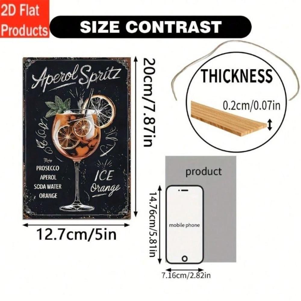 Vintage Cocktail Recipe Metal Wall Sign, Rustic Bar Poster for Home Garage