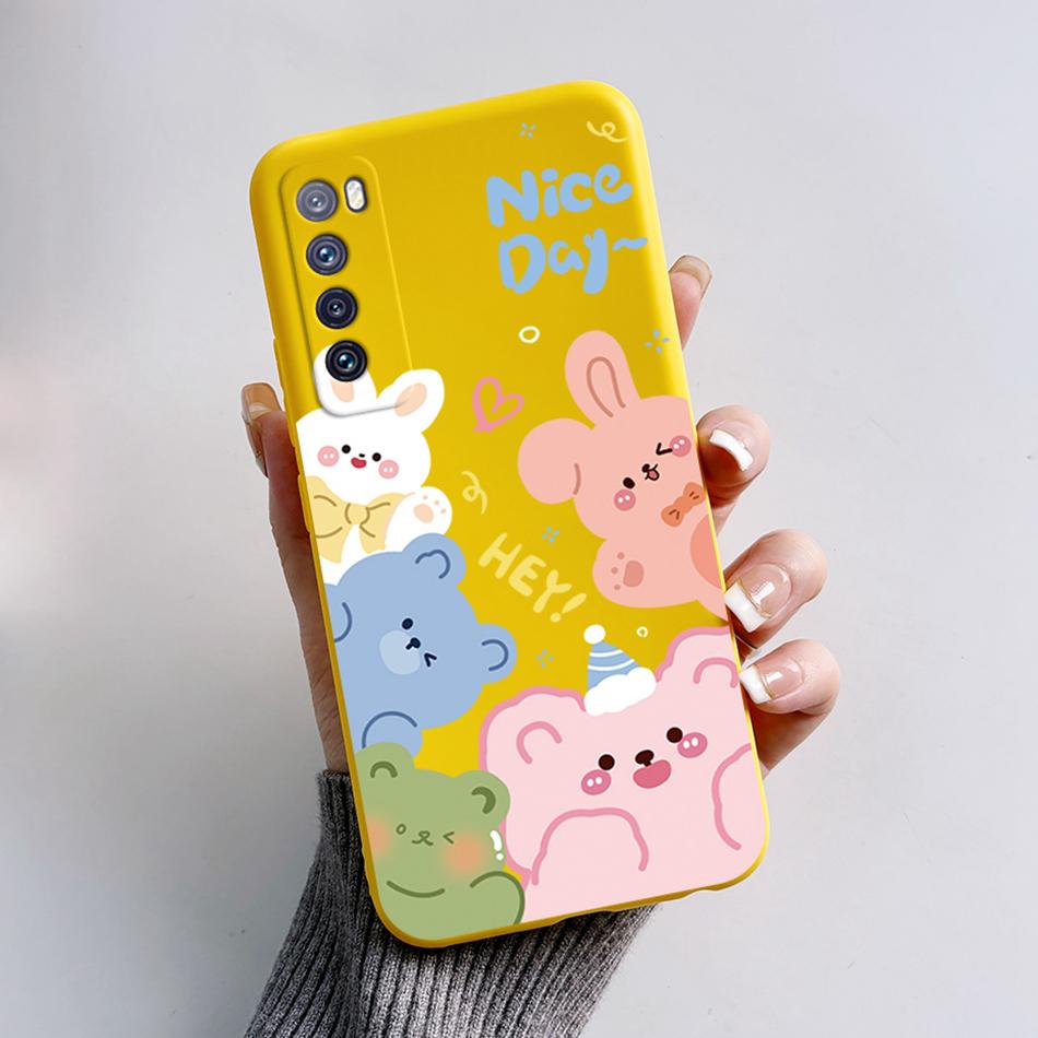 

Чехол для телефона Huawei Nova 7 Nova 7 SE Coque Nova7 7SE 5G JEF-NX9 CDY-NX9B Милый Медведь Мультяшная Лягушка Силиконовая Задняя Крышка Мягкий Funda Nova 7 5G
