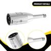 Adapter XLR to 6.5mm Jack Converter Portable Audio Connection Instrument Cable for