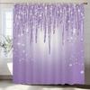 Purple Shiny Pattern Shower Curtain For Bathroom Modern Art Romantic Style Printing Decorative Shower Curtains With Hooks