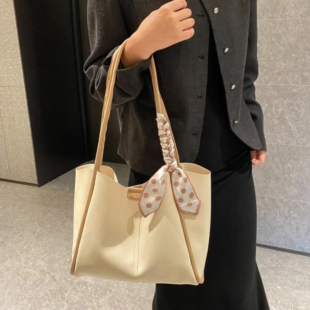 Large Capacity Women PU Shoulder Bag with Small Bag PU Underarm Bag  Office