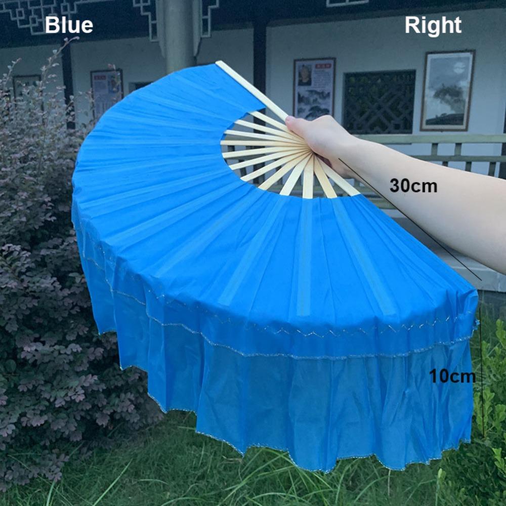 30cm Bamboo Chinese Short Bellydance Fan 5 Colors 10 Styles Bamboo Fans 15cm Half Circle Silk Hand Dye Adults Fan