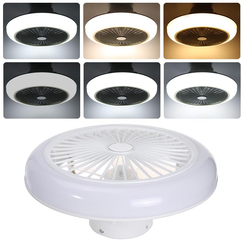 Ventilateur de plafond LED moderne avec télécommande, silencieux, 3 vitesses réglables, intensité variable, pour salon, 44 cm