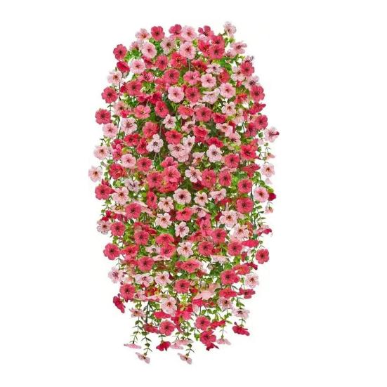 Konstgjord violett vinranka dekoration realistisk UV-beständig falsk blomma rotting inomhus utomhus trädgård veranda uteplats vägghängande konstgjord blomdekor